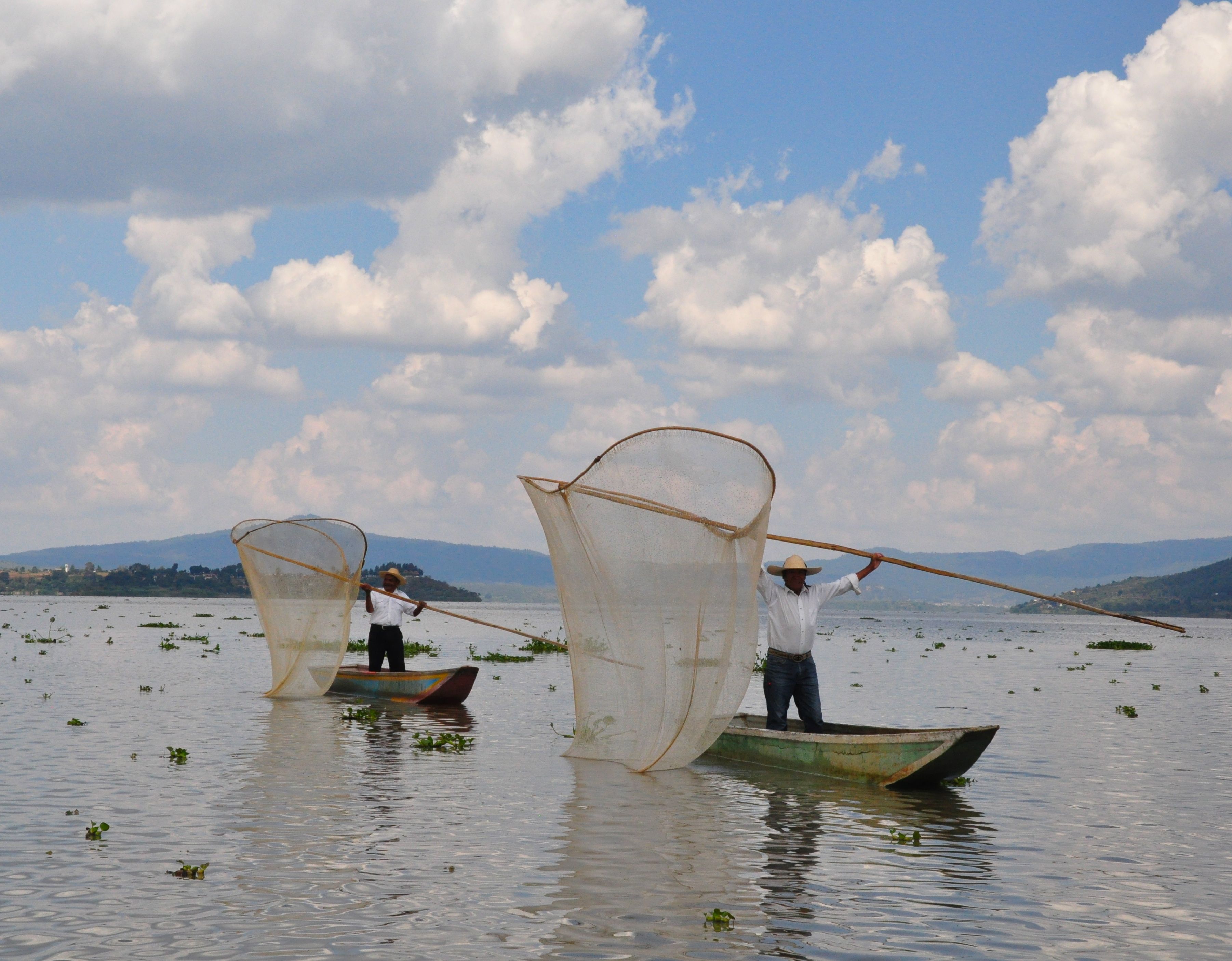 Fishermen of Janitzio with nets