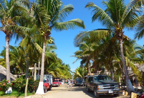 Main Street in La Punta, Puerto Escondido