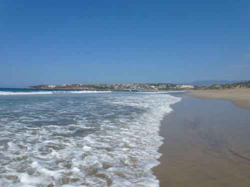It's a very long walk down Zicatela beach