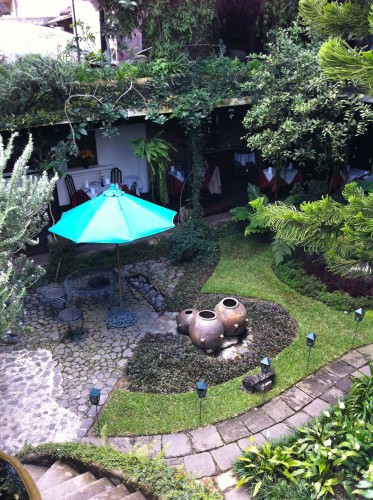 Secluded courtyard at Hotel Panza Verde